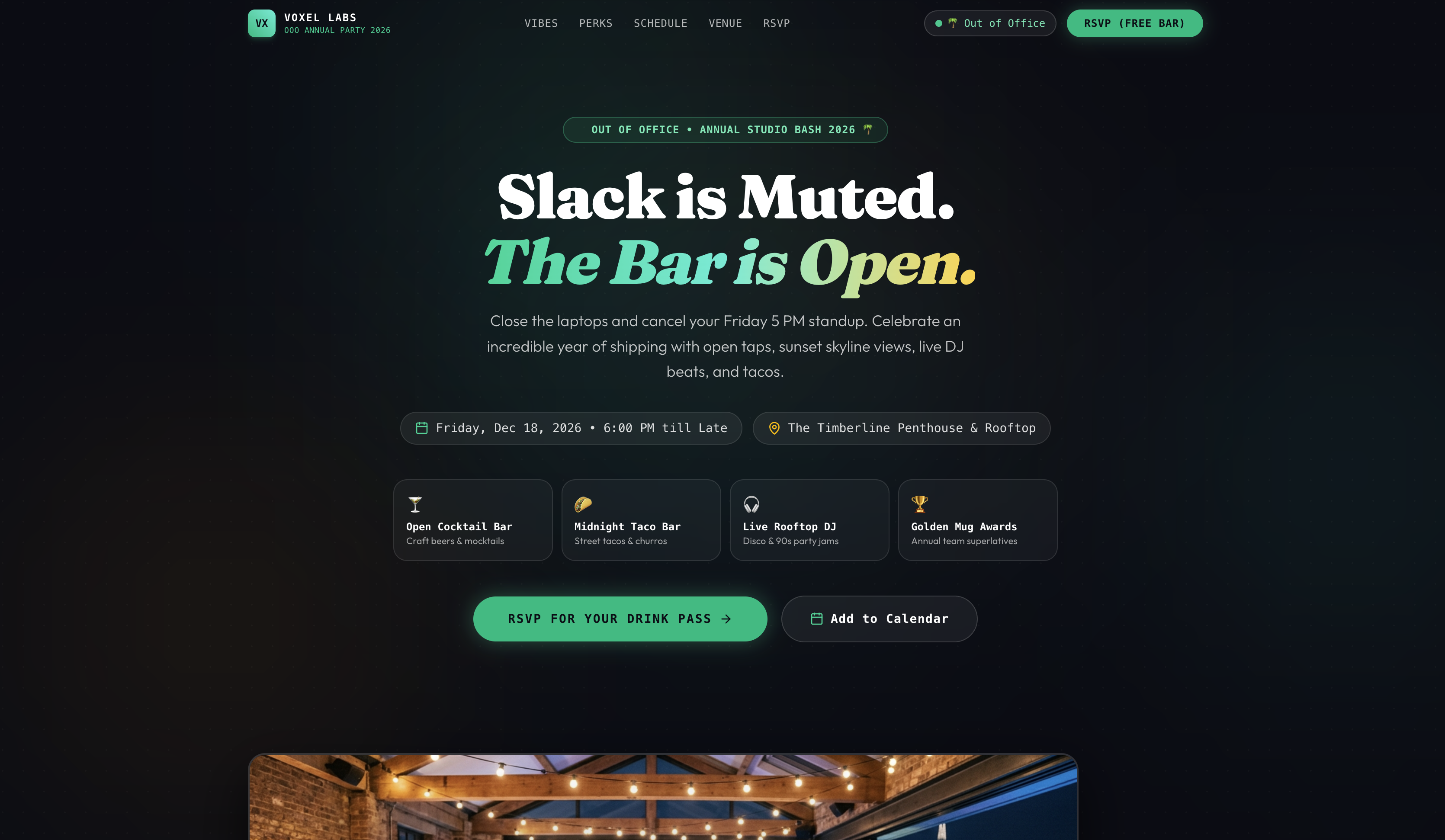 Slack is Muted. The Bar is Open.